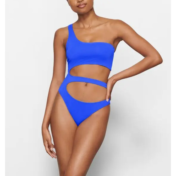 SKIMS Other - NWT SKIMS Monokini One Piece Swimsuit Women's Size 4X Cobalt One Shoulder Cutout
